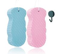 Magic Exfoliating Bath Sponge 3D Reusable, Ultra Soft Exfoliating Body Sponge in PVA for Adults, Kids & Babies, Quick Dry, Dead Skin Remover for Body, Gentle Bath Sponges, Smooth Skin Care (Set A)