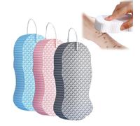 Magic Exfoliating Bath Sponge, 3D Super Soft Exfoliating Bath Sponge, Exfoliates Dead Skin, Skin-Friendly, Reusable for Children Adults and Pregnant Women (Gray + Pink + Blue)