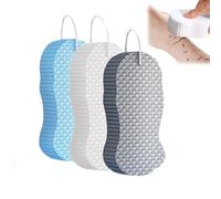 Magic Exfoliating Bath Sponge, 3D Super Soft Exfoliating Bath Sponge, Exfoliates Dead Skin, Skin-Friendly, Reusable for Children Adults and Pregnant Women (White + Gray + Blue)