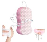Magic Exfoliating Bath Sponge, Super Soft Exfoliating Bath Sponge, Handheld Shower Brush Remover Dead Skin No Silicone Net Sponge (Pink)