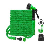 Magic Expandable Garden Hose Pipe - Anti-Kink Design with 7-Mode Adjustable Spray Nozzle (Green, 50FT)