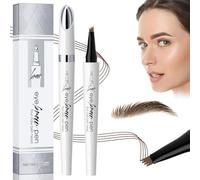 Magic Eyebrow Pencil, 2025 New Microblading 3D Waterproof Eyebrow Pen, 4 Tipped Precise Brow Pencil, Long-lasting Natural Makeup Fine Stroke Eye Brow Pencil (A-01# Light brown)