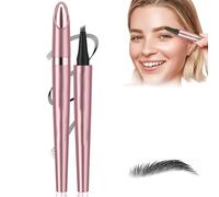Magic Eyebrow Pencil, 3D Waterproof Microblading Eyebrow Pencil, 4 Tip Microblade Eyebrow Pencil, Natural Long-Lasting Fine Stroke, for Makeup Rapid Brow Beginners Natural Makeup (4#black)