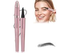 Magic Eyebrow Pencil,3D Waterproof Microblading Eyebrow Pencil Contouring Pen,4 Tip Microblade Eyebrow Pen,Fine Stroke Microblading Eyebrow Penci,Creates Natural Looking Defined Eyebrows (Gray)