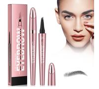 Magic Eyebrow Pencil - 4-tip Microblade, Waterproof, Long-Lasting, Smudge-Proof Fine Sketch, Men & Women (Gray)