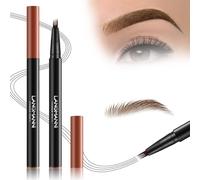 Magic Eyebrow Pencil, Kaluofan Liquid Tip Eyebrow Pen, 3D Waterproof Eyebrow Pencil Contouring Pen, 4-Tip Natural Long lasting Fine Micro Eyebrow Pen (Dark Brown)