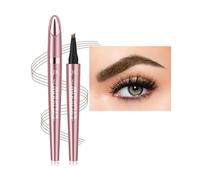 Magic Eyebrow Pencil, Microblading Eyebrow Pen with 4 Micro-Fork Tip, Waterproof Long-Lasting Natural Brow Pen for Natural-Looking Hair-Like Defined Brows Smudgeproof Brow Pencil (Light Brown)