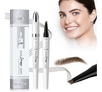 Magic Eyebrow Pencil with 4 Micro-Fork Tip Long-lasting Waterproof Eyebrow Pen and Smudgeproof Brow Pen,Creates Natural Looking Defined Eyebrows(Light Brown)