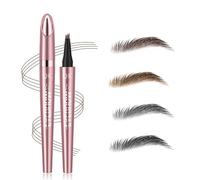 Magic Eyebrow Pencil with 4 Micro Fork Tips, Durable, Waterproof and Smudge-proof for Natural Looking, Defined Eyebrows (Dark Brown)