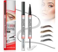 Magic Eyebrow Pencil with Eyebrow Gel, 2024 New 3D Microblading Eyebrow Pen Natural Makeup Fine Stroke 4-Fork-Tip Pencils, Last All-Day, Long-Lasting Waterproof Eyebrow Pencil for Women (4 Pcs)