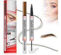 Magic Eyebrow Pencil with Eyebrow Gel, 2024 New 3D Microblading Eyebrow Pen Natural Makeup Fine Stroke 4-Fork-Tip Pencils, Last All-Day, Long-Lasting Waterproof Eyebrow Pencil for Women (Light Brown)
