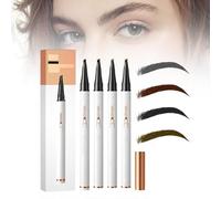 Magic Eyebrow Tattoo Pencil 4 Fork Tip 3D Microblading - 2024 Eyebrow Pencil 4-Tip Natural Makeup Fine Stroke - Eye Brown Makeup Long-Lasting Eyebrow Pencil Stay on All Day (4 Colours)