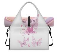 Magic Fairy Butterfly Sports Duffle Bag with Shoe Compartment Weekend Overnight Bags Tote Cabin Luggage Bag for Gym Yoga Travel