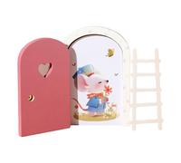 Magic Fairy Doors - Wood | Opening Fairy Door with Mouse and Ladder | Miniature Wall Decoration for Imaginative Play, Bedroom and Fantasy Tale