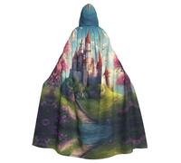 Magic Fairy Tale Castle01 Adult Halloween Party Cloak-Stylish Pumpkin Theme Hooded Wizard Robe Cosplay Costumes Black