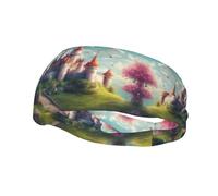 Magic Fairy Tale Castle01 Print Sports Headband for Women Men Sweatband Headbands,for Running Yoga Gym Workout Cycling