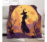 Magic Fairy Tales Anime Halloween Fleece Blanket Throw for Bed, Sofa, Couch - Luxury Cozy Warm Flannel Blankets Gifts for Men Women, Warm Plush Purple Fleece Throw Single 130x150cm