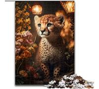 Magic Fantasy Cheetah Cub Adult Jigsaw Puzzles 1000 Pieces Jigsaw Puzzles Family Activity, Brain Teaser, Home Decor, size 50x75cm
