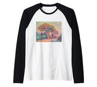 Magic Fantasy Tree Paul Signac Art Painting Pointillism Raglan Baseball Tee