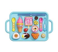 Magic Feeding Pudding Toy Set - Jelly Strawberry Pudding with Spoon & Plate, Pretend Play Food for Kitchen, Interactive Educational Toy Gift for Girls Boys 3-6 Years Old (Blue)