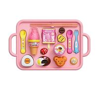 Magic Feeding Pudding Toy Set - Jelly Strawberry Pudding with Spoon & Plate, Pretend Play Food for Kitchen, Interactive Educational Toy Gift for Girls Boys 3-6 Years Old (Pink)