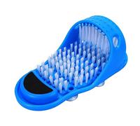 Magic Feet Cleaner, Xfaiz Blue Feet Cleaner Washer Brush Exfoliate Cleaner Bristle Slipper No Bending Foot Massager for Washer Shower Spa Massager Slippers (1),28.5*11.5cm
