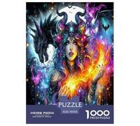 Magic Flame Witch 1000 Pieces Jigsaw Puzzles for Adults Fun, Challenging & Brainteasing Beautiful Home Decoration Art Colorful DIY Craft 70x50cm/1000pcs
