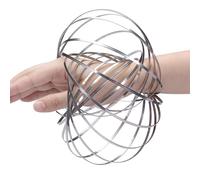 Magic Flow Ring - Metal 13cm Interactive Toy | Infinity Arm Spring with Roll Motion, Sensory Play, Office Stress Relief - Spinner Bracelet Toy for Kids for Fun Exercise, Relaxation, Flow Effect