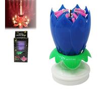 Magic Flower Birthday Candle, Novelty Birthday Candle Musical Pop-Up Surprise Candles, Spin, Play Happy Birthday Song, Creative Party Singing Decor, Unique Cake Topper for Kids & Adults(Blue)