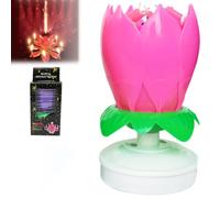Magic Flower Birthday Candle, Novelty Birthday Candle Musical Pop-Up Surprise Candles, Spin, Play Happy Birthday Song, Creative Party Singing Decor, Unique Cake Topper for Kids & Adults(Pink)