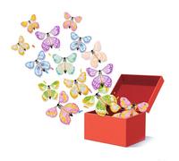 Magic Flying Butterfly Toy Set - Hand-Spun Flight with Rubber Band, STEM Insect Lore Butterfly Garden Kit, 12 Colorful Butterflies for Kids Outdoor Play, Great Butterfly Gifts & Surprise Toys