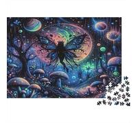 Magic Forest 1000 Piece Jigsaw Puzzle Paper Adults Night Glow Mushrooms Puzzle Game for Family Relaxation Focus 38x26cm/1000pcs