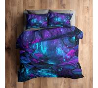 Magic Forest Bedding Super King Size Duvet Cover Sets 3 Piece, Fantasy Forest Reversible Quilt Cover & 2 Pillowcases for Bedroom Decor, Soft Microfiber, with Zip -b405