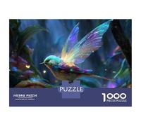 Magic Forest Bird 1000 Piece Jigsaw Puzzle Paper for Adults Colourful Feathers Puzzle Game for Family Home Decor Relaxation Gift 38x26cm/1000pcs
