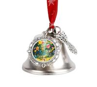 Magic Forest Christmas Bells Ornaments, Hanging Iron Jingles Decoration - Elegant Jingle Bell Ornament for Tree, Home, Festive Decor