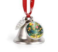 Magic Forest Christmas Bells Ornaments, Hanging Iron Jingles Decoration - Elegant Jingle Bell Ornament for Tree, Home, Festive Decor
