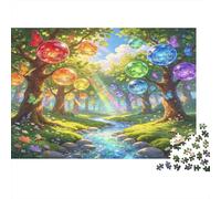 Magic Forest Colourful Bubble Stream 1000 Piece Jigsaw Puzzle Paper for Adults Relaxation Focus Family Time Home Decor Gift Choice 52x38cm/1000pcs