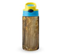 Magic Forest Flip-top Water Bottle 12 Oz | Push Button Lid | Reusable Leakproof Tumbler for Travel And Sports | Vacuum Insulated Stainless Steel Cup | BPA-Free | Blue
