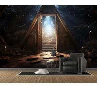 Magic Forest Gate Wallpaper, Cartoon Photo Wall Mural, Self Adhesive Wall Paper with Retro Pattern for Bedroom Living Room Tv Background, Home Decoration Poster (200x140, B72)