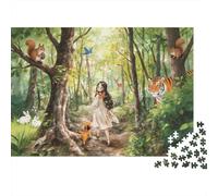 Magic Forest Jigsaw Puzzle 1000 Pieces Recyclable Paper Forest Path Adult Jigsaws Party Game Props Developing Children‘s Intelligence Educational 38x26cm/1000pcs