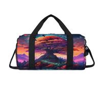 Magic Forest Landscape Tree Sport Duffel Bag with Shoes Compartment Overnight Weekender Bags Travel Gym Luggage Organizer for Women Men Kids Girls Boys