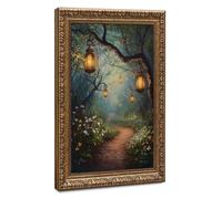 Magic Forest Lantern Path Poster Canvas Poster Wall Art Decor Print Picture Paintings for Living Room Bedroom Decoration 20" L X 30" W