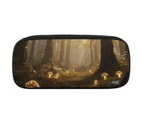 Magic Forest Pencil Case Waterproof Leather Pencil Pouch Multi-purpose Aesthetic Makeup Bag Cute Pen Bag Large Cosmetic Bag for Office Stationery, Travel