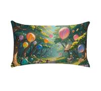 Magic Forest Pillow Cases for Sofa, Super Soft Plush Pillow Cover with Zipper, Luxury Cozy Pillow Shams for All Seasons, Lightweight Pillowcases for Bedroom, 12" X 20"