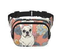 Magic Forest Pond Peacock Fanny Pack for Women Men Fashion Waist Pack Adjustable Belt Bag for Workout Running Travelling Casual Waist Bag, French Bulldog Print, One Size