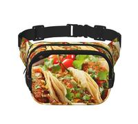 Magic Forest Pond Peacock Fanny Pack for Women Men Fashion Waist Pack Adjustable Belt Bag for Workout Running Travelling Casual Waist Bag, Mexican Food, One Size