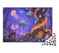 Magic Forest Puzzles 1000 Piece Challenge Toy for Adults Kids Mechanical Elements Impossible Jigsaw Puzzle Family Educational Games Home Decoration Gift 1000pcs (75x50cm)