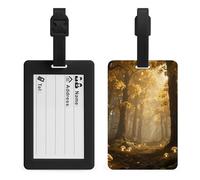 Magic Forest Suitcase Tags, Personalized Luggage Tag with Privacy Cover ID Card Slot for Travel Luggage Bag, Unique Design Name Tags for Suitcases, Backpacks & Gifts