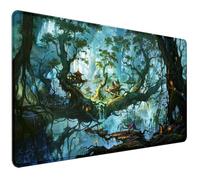 Magic Forest Tree House Desk Mat(35.4x15.7 in), Beautiful Scenery Anime Large Game Mouse Pad for Laptop Computer, Tabletop Play Mats Desktop Mat, Fantasy Art XXL Playmat Mousepad, Card Game Pad