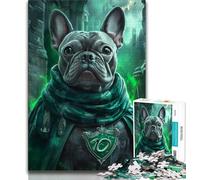 Magic French Bulldog 1000 Pieces Jigsaw Puzzles for Adults And Teens,Staycation Kill Time Every Piece Is Unique - Challenging Family Fun Game (75x50cm)